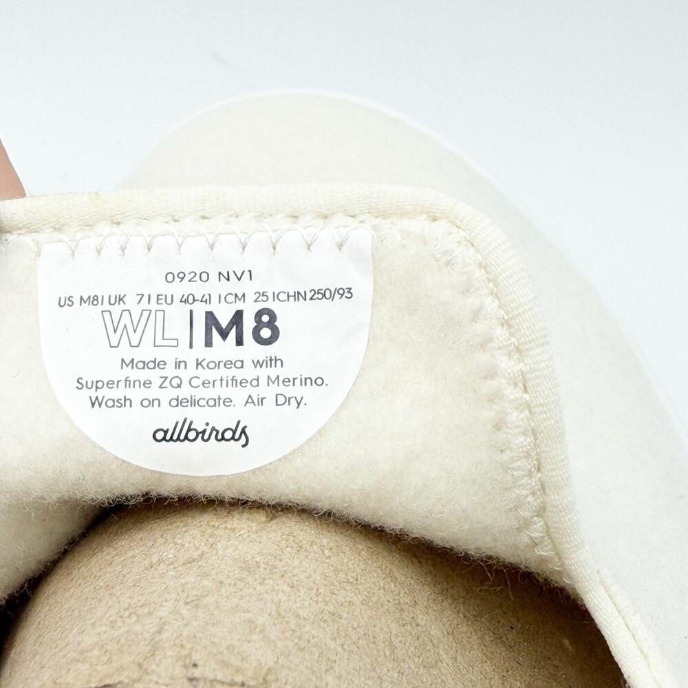 AllBirds Mens Wool Lounger Casual Sneakers Size 8 EU 40.5 White Slip On NIB - Picture 12 of 12